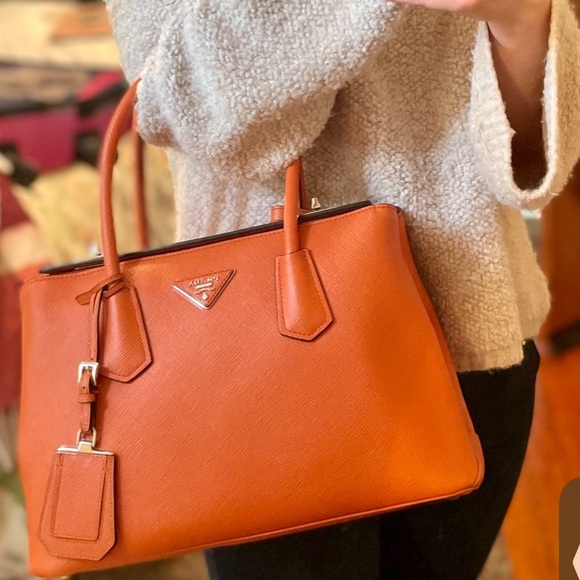 Prada Saffiano Cuir Leather Twin Tote large Bag - Picture 11 of 11